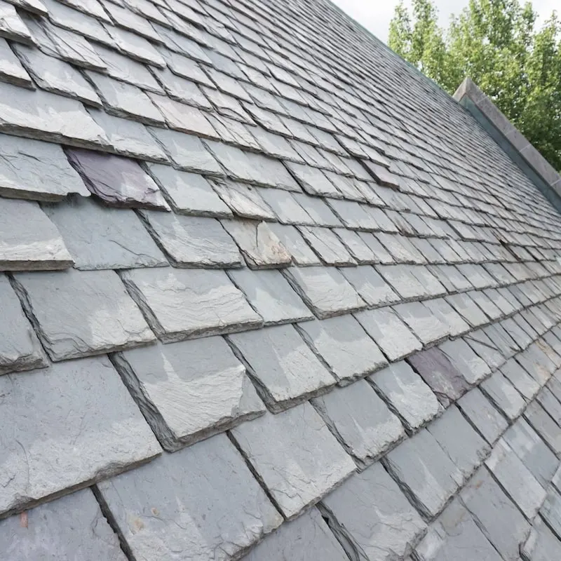 Natural slate roof close up