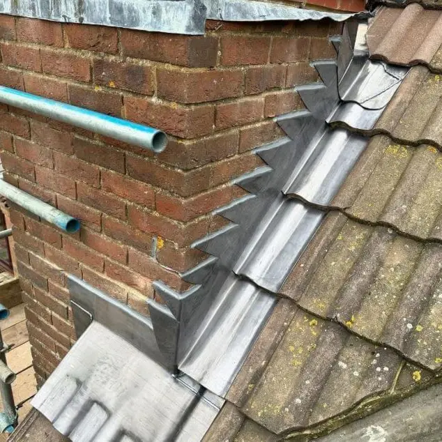 Chimney lead and tile detail