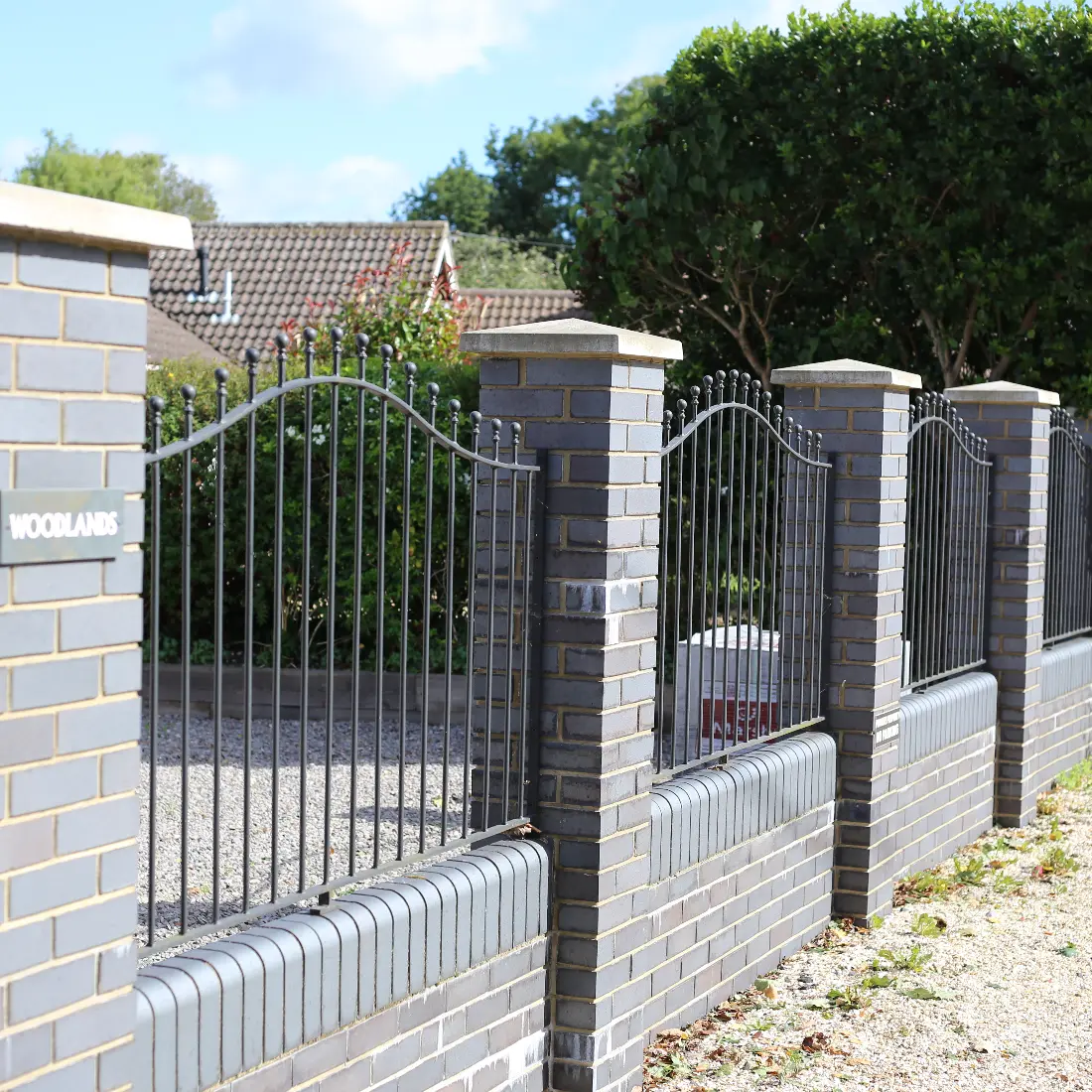 Brick piers and boundary wall